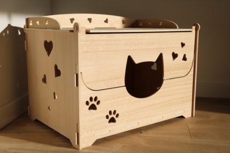 Maison de naissance - caisse de mise bas - Chat - Côté Kube- vue 3/4