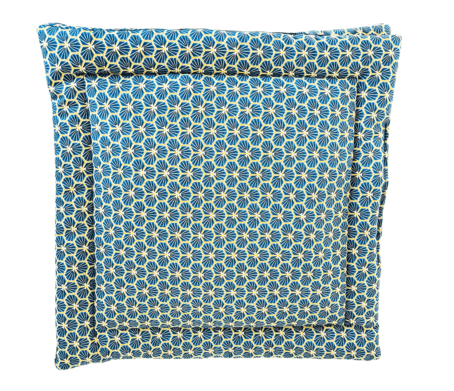 Coussin 36x36 bleu geometrique COTE KUBE vue face 2 coussins -2