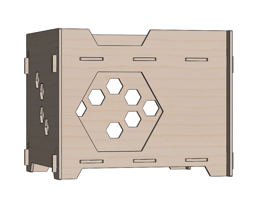 Niche Hexagone de Côté KUBE pour chats et chiens - vue de face 3/4