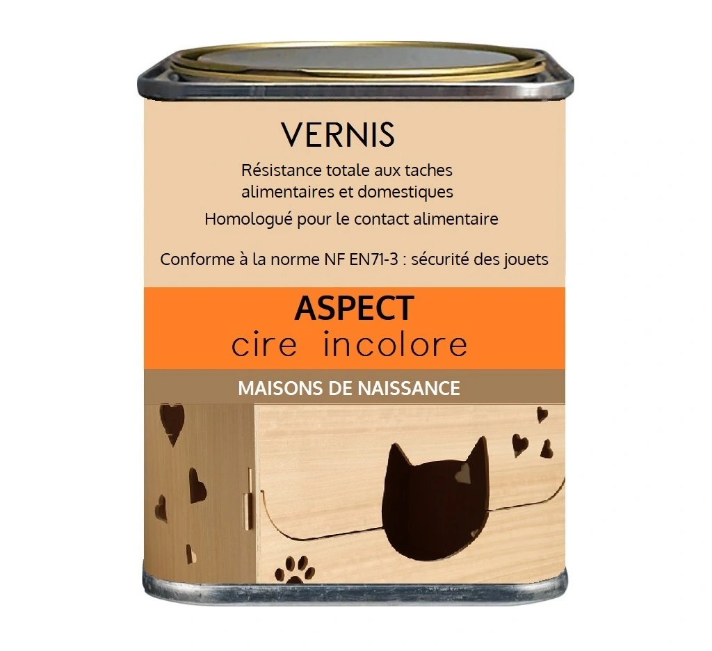 Vernis pour les maisons de naissance Côté Kube - aspect cire incolore