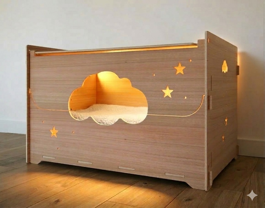 Caisse de mise bas Nuage éclairée