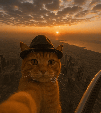 Le chat qui prend un selfie